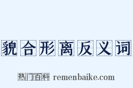 貌合形离反义词是什么意思的图片